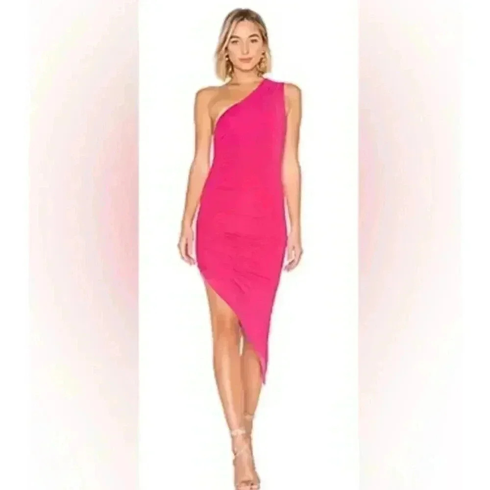 Lovers & Friends Francesca Midi Dress in Punch - size Small